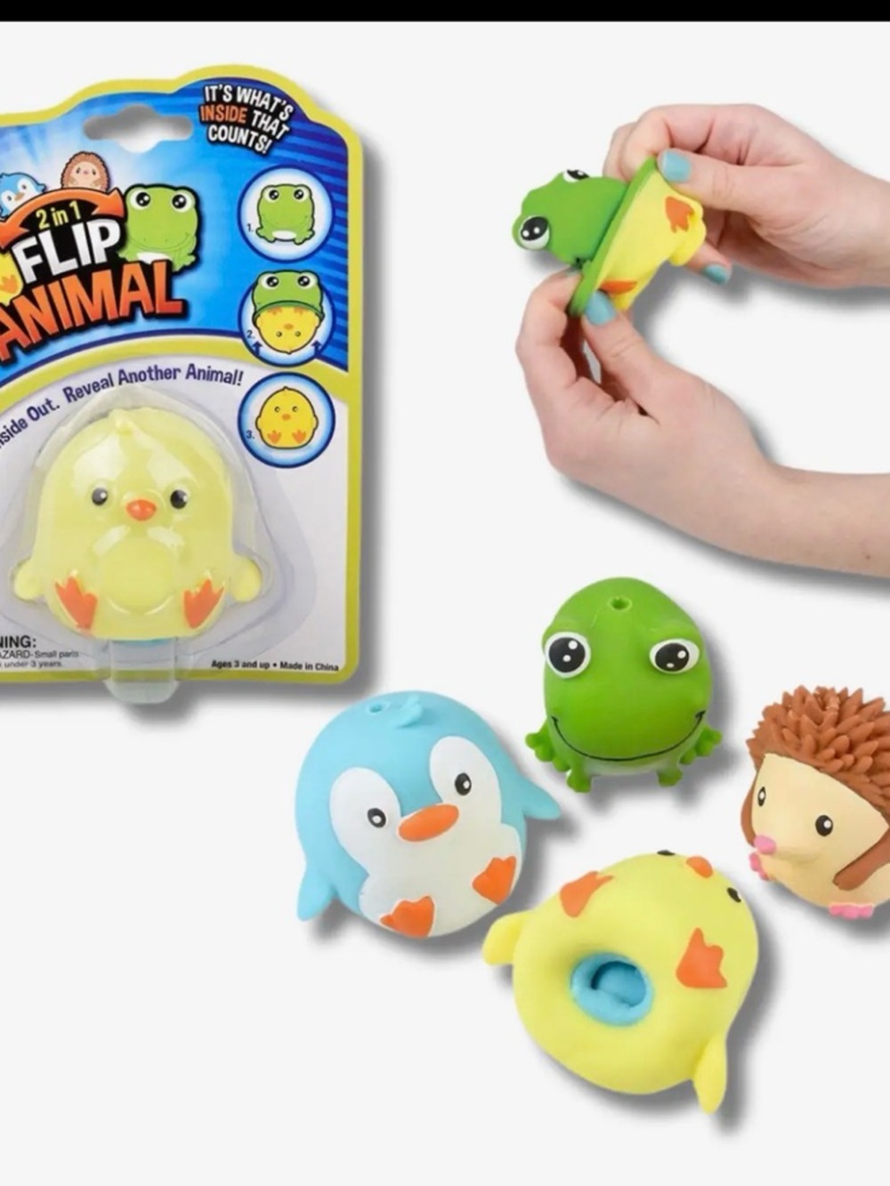 Kids 2-in-1 Flip Animal Surprise Toy - Yellow Chick